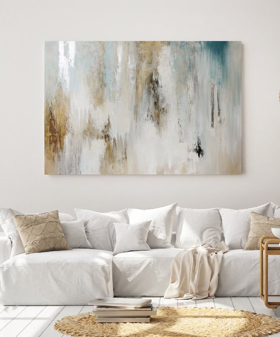 "Instant 4" Blue gray beige abstract art