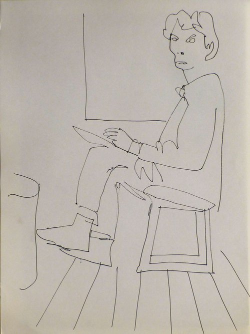 Self-portrait, Passage Charles-Albert, #10 24x32 cm by Frederic Belaubre