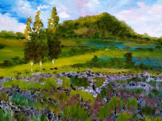 Provence Lavender Field original oil painting