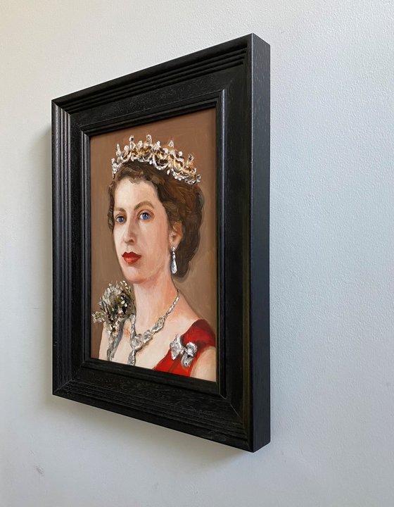Queen Elizabeth II oil portrait.