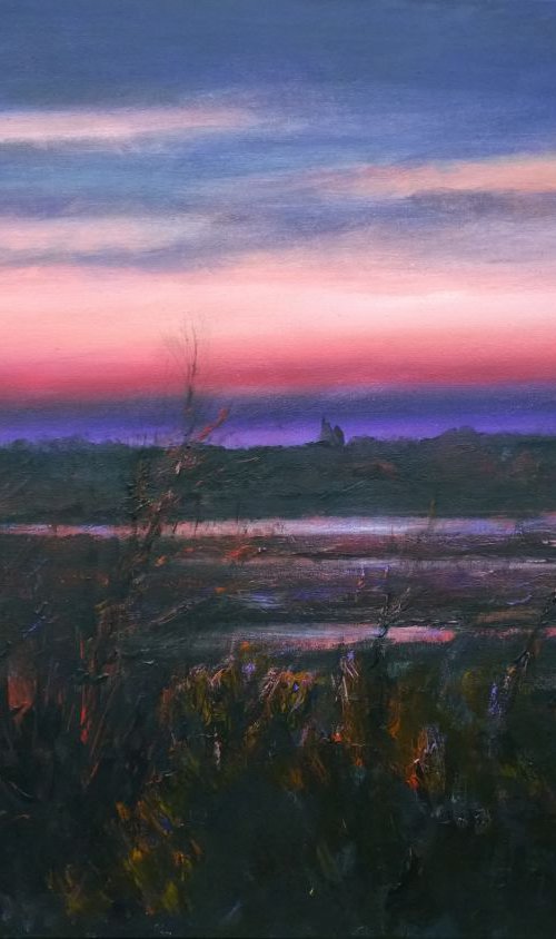 "SUNSET ACROSS THE MARSH " by Colin Buckham