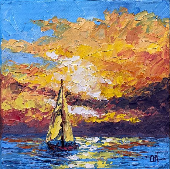 Sailboat at sunset