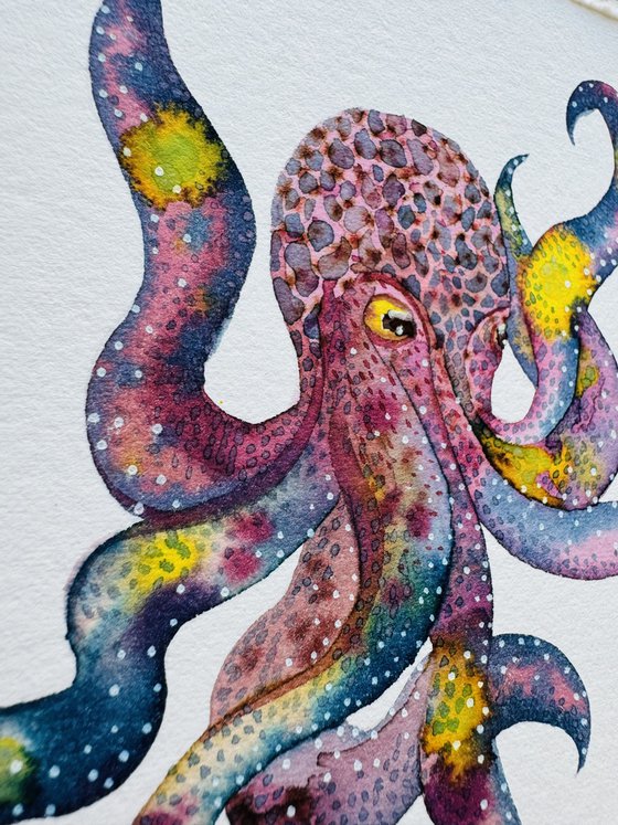 Abstract Watercolour Octopus