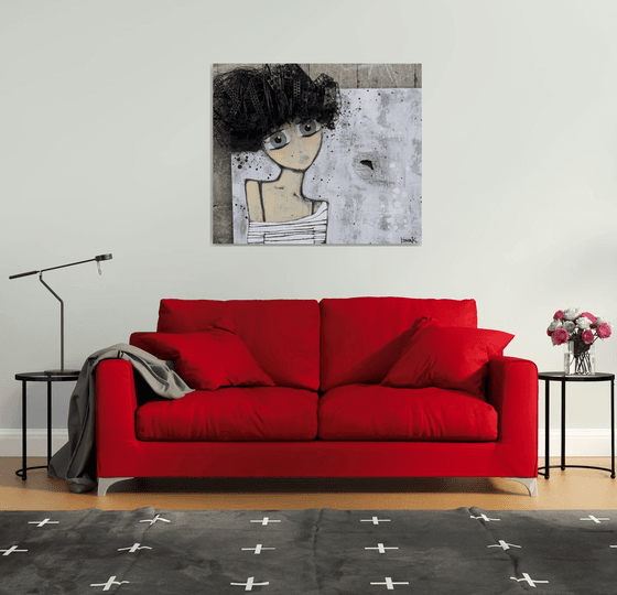 Girl Emerging From the Canvas