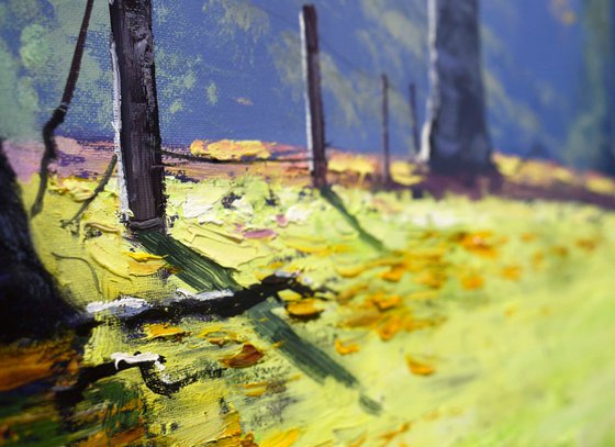 Autumn forest trees landscape