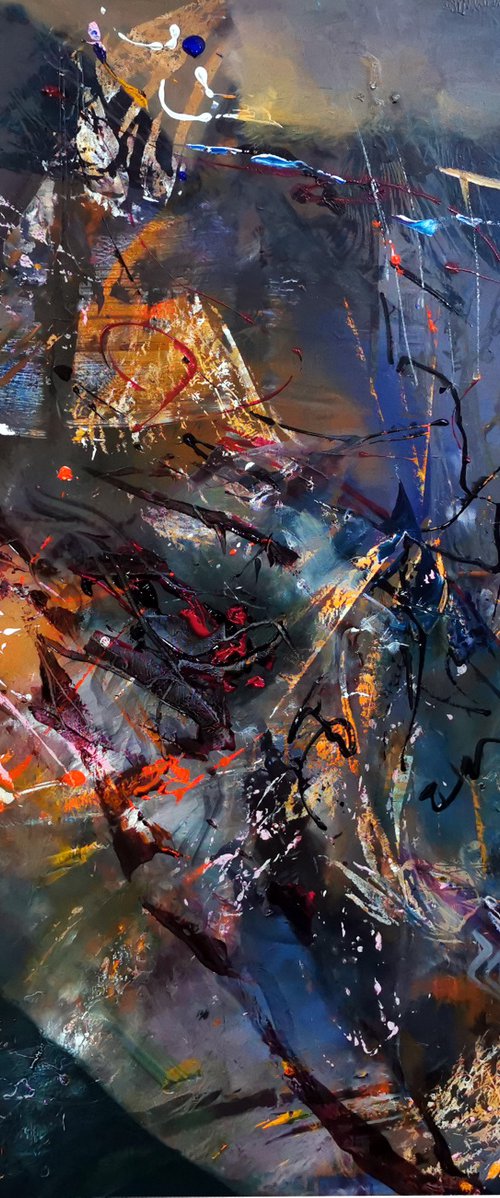 Very large scale stunning enigmatic beautiful colors mindscape by O KLOSKA by Kloska Ovidiu