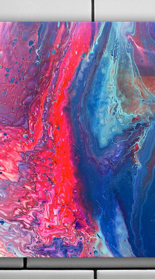 "Duality" - FREE USA SHIPPING - Original Abstract PMS Fluid Acrylic Painting - 16 x 20 inches by Preston M. Smith (PMS)
