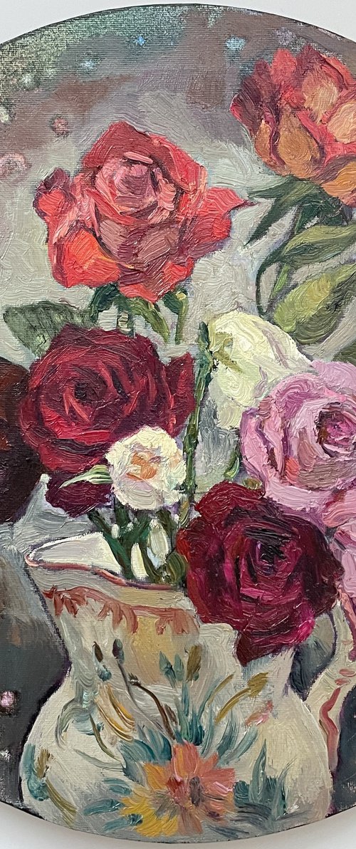 Roses in a vase by Nadezda Stupina