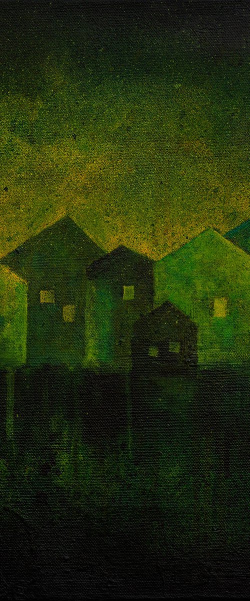 Green Town Nocturne by Peter Zelei