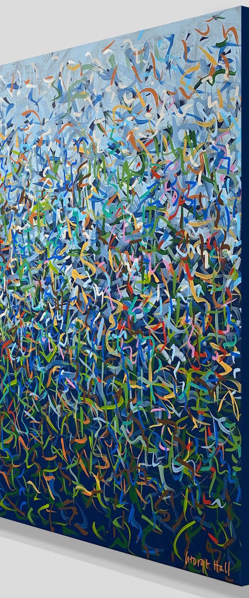 Toorak Garden Two- acrylic painting on canvas- 66cm square by George Hall