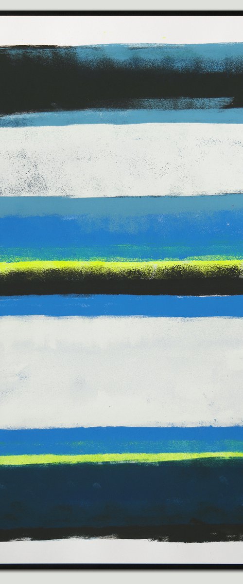 Blue Blocked -  Art on paper - A2 - 42cmx59,4cm - Ronald Hunter 2M by Ronald Hunter