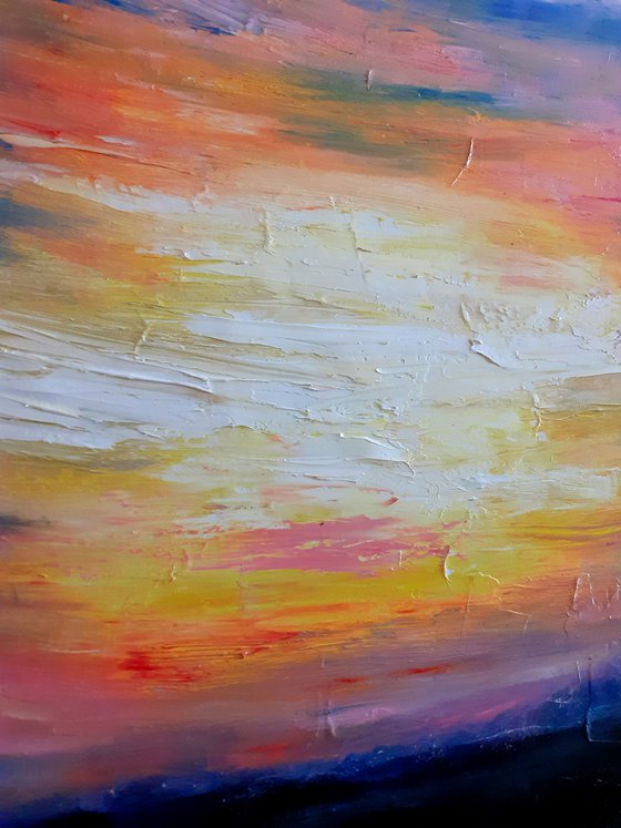 Magic Sun.  100 x 100 cm oil painting