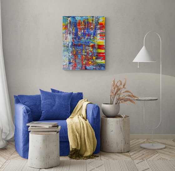 55x70 cm | 21.5x27.5″ Colorful abstract painting Original canvas art