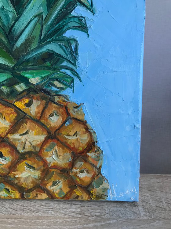 Pineapple oil painting Still life 24x33cm