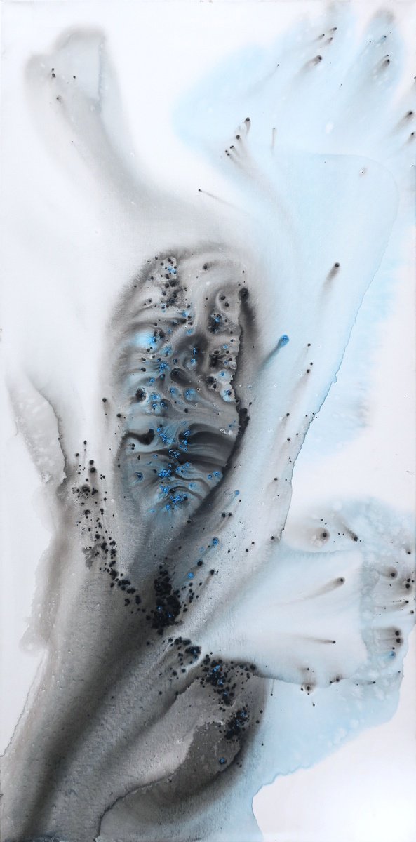 Abstract Acrylic Painting By Muriel Napoli, 24 X 47", Nature 926, Original Artwork