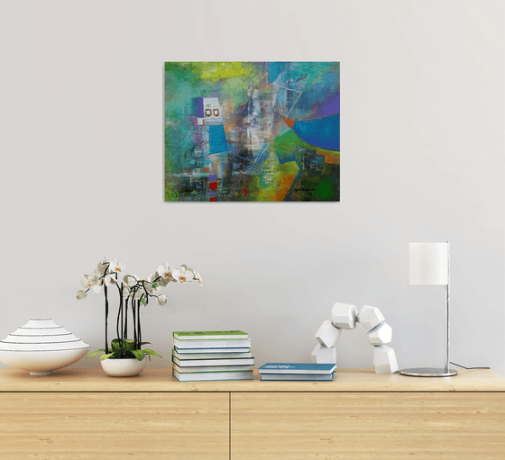 Near A Distant Realm, Little canvas abstract art for small rooms, office decor