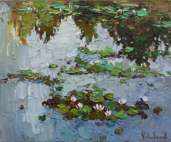 Water Lilies - Impasto Original Oil painting