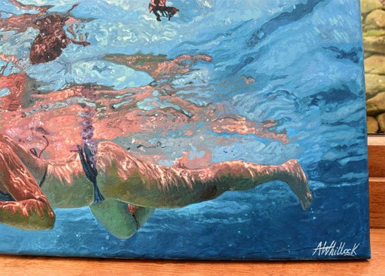 The Selkie - Large statement underwater painting