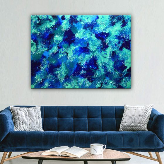 Deep Ocean - Large Abstract Painting 36" x 48"