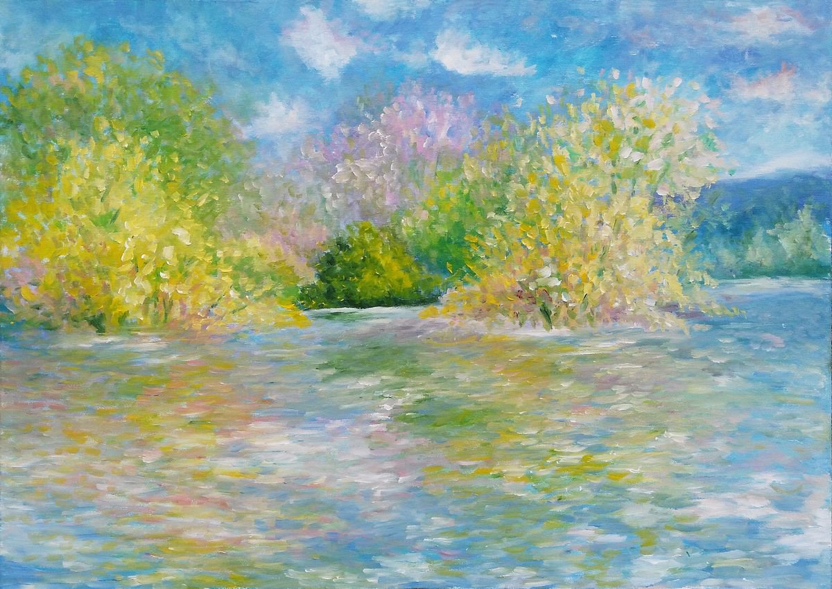 Homage to Monet, The Seine near Giverny, 50x70cm by Emilia Milcheva
