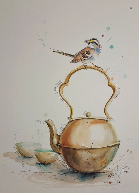 茶の湯 - Chanoyu with sparrow