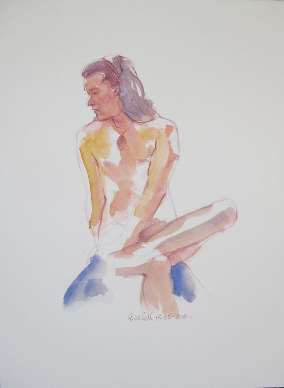 Seated male nude