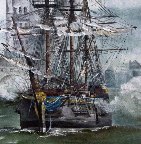 ''Swedish Tallship Gotheborg'' Original oil painting