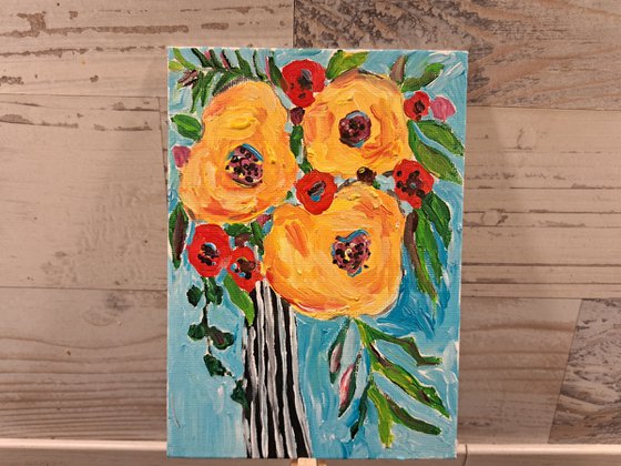 Yellow flowers acrylic