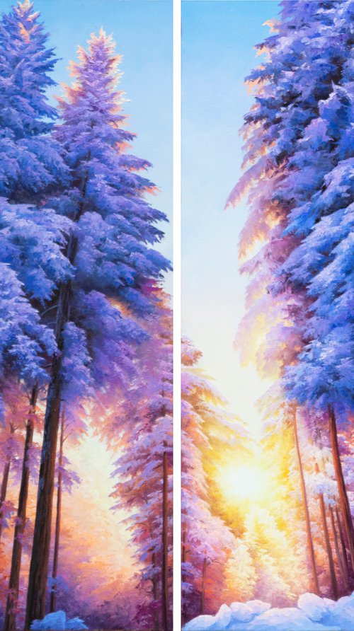 WINTER FOREST DIPTYCH by Oleksii Vylusk
