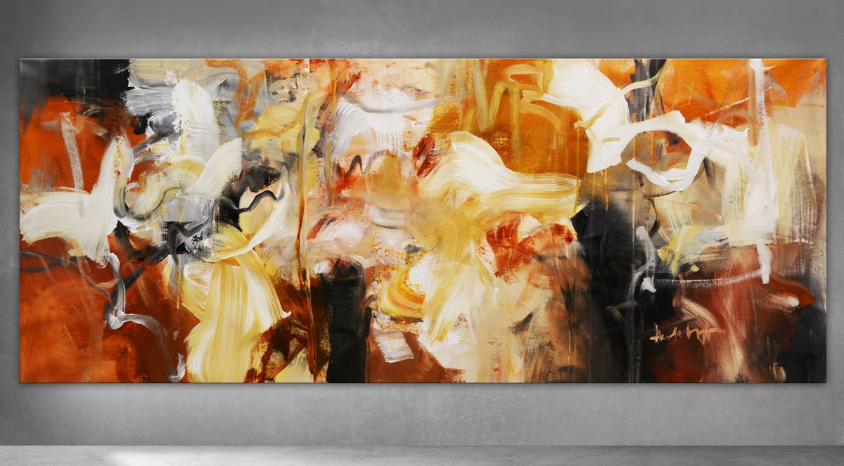 Abstract Acrylic Painting By Andrada Anghel, 60 X 24, Bold Legacy I, Original Artwork