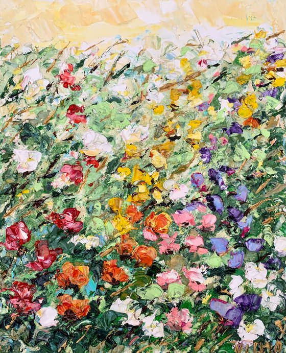 Colorful garden flowers