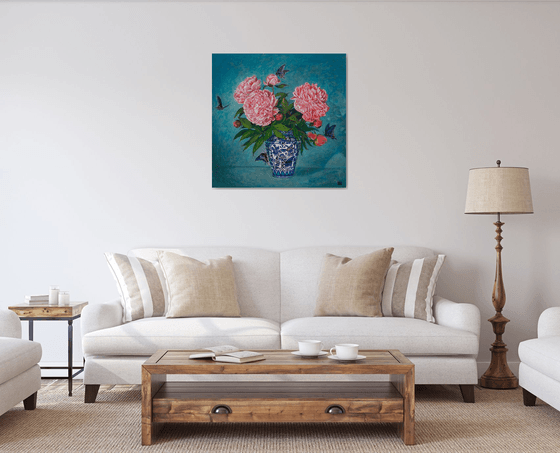 Peonies and Butterflies