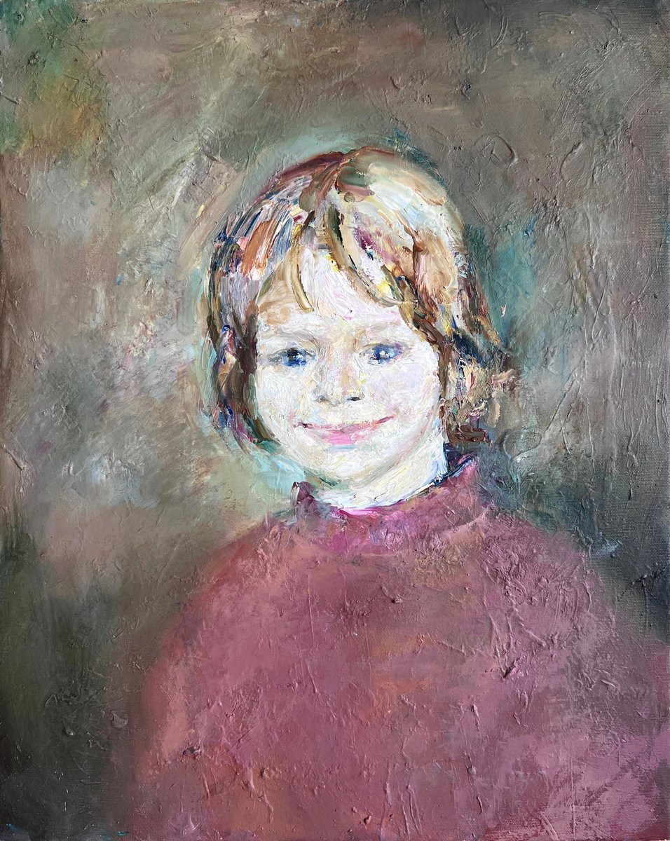 Photorealistic Portrait Oil Painting By Zakhar Shevchuk, 16 X 20", Happy Smile, Original Artwork