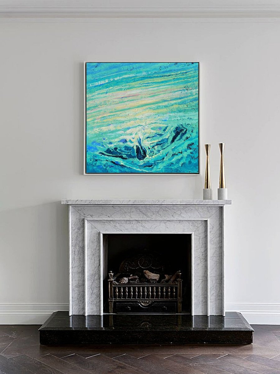 Abstract Oil Painting By Tigran Mamikonyan, 39 X 39", Untitled A6 100i?100Cm., Original Artwork