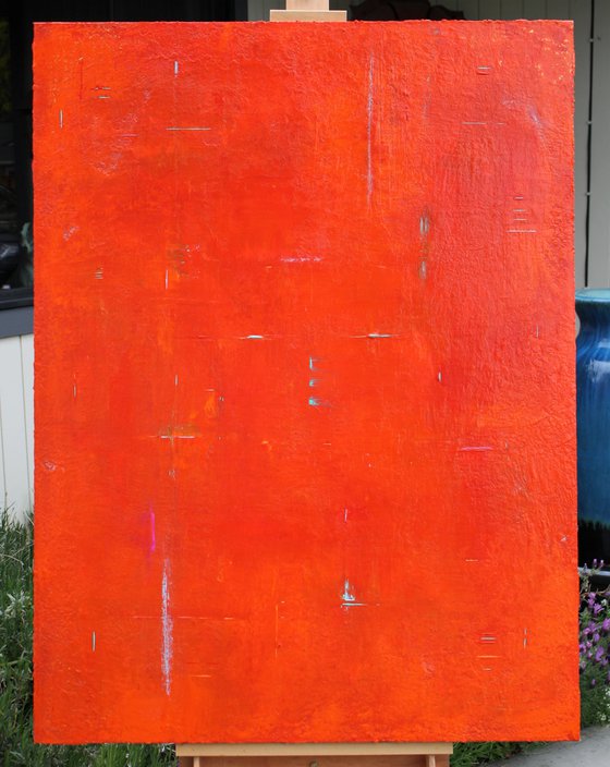 Primitive Red Orange Abstract II