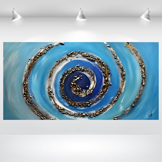 Blue Swirl II - Acrylic Painting - Abstract Art Painting Canvas Art Wall Art Ready to hang