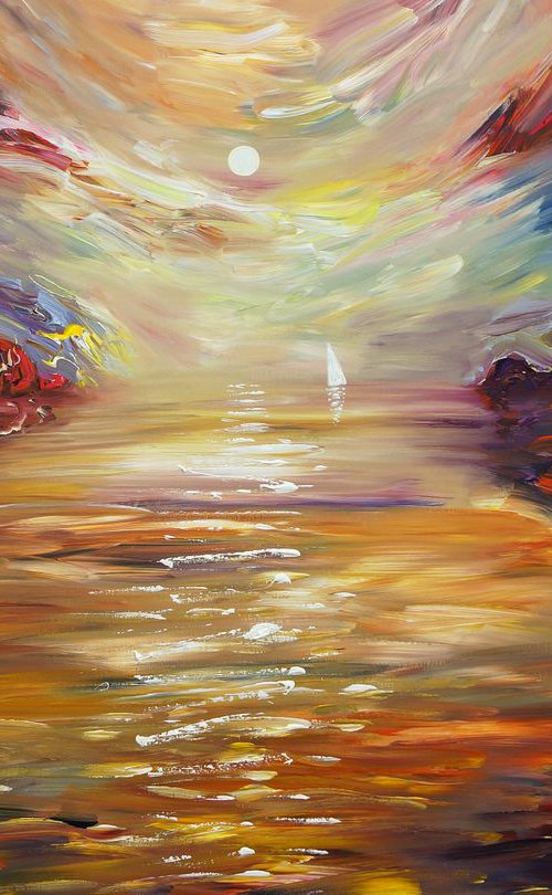 Romantic Moonlight Sailing XL 1 by Peter Nottrott