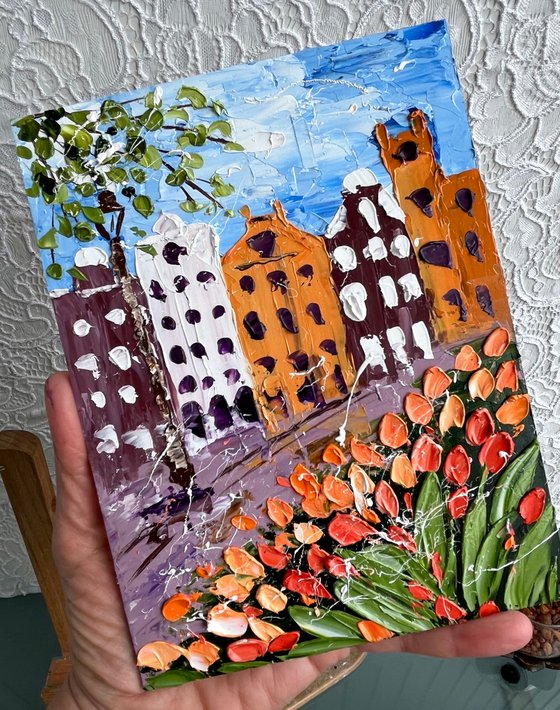 Amsterdam Tulips Painting