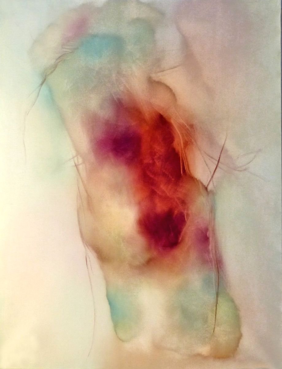 Abstract Oil Painting By Frederic Belaubre, 35 X 46, Oil On Canvas #25 116X89, Original Artwork