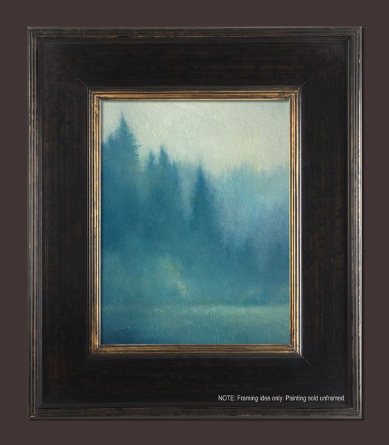 Misty Trees tonal landscape oil painting