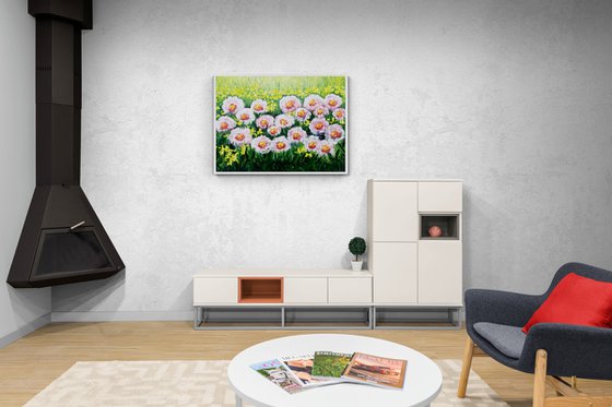 Abstract flower and plant oil paintings