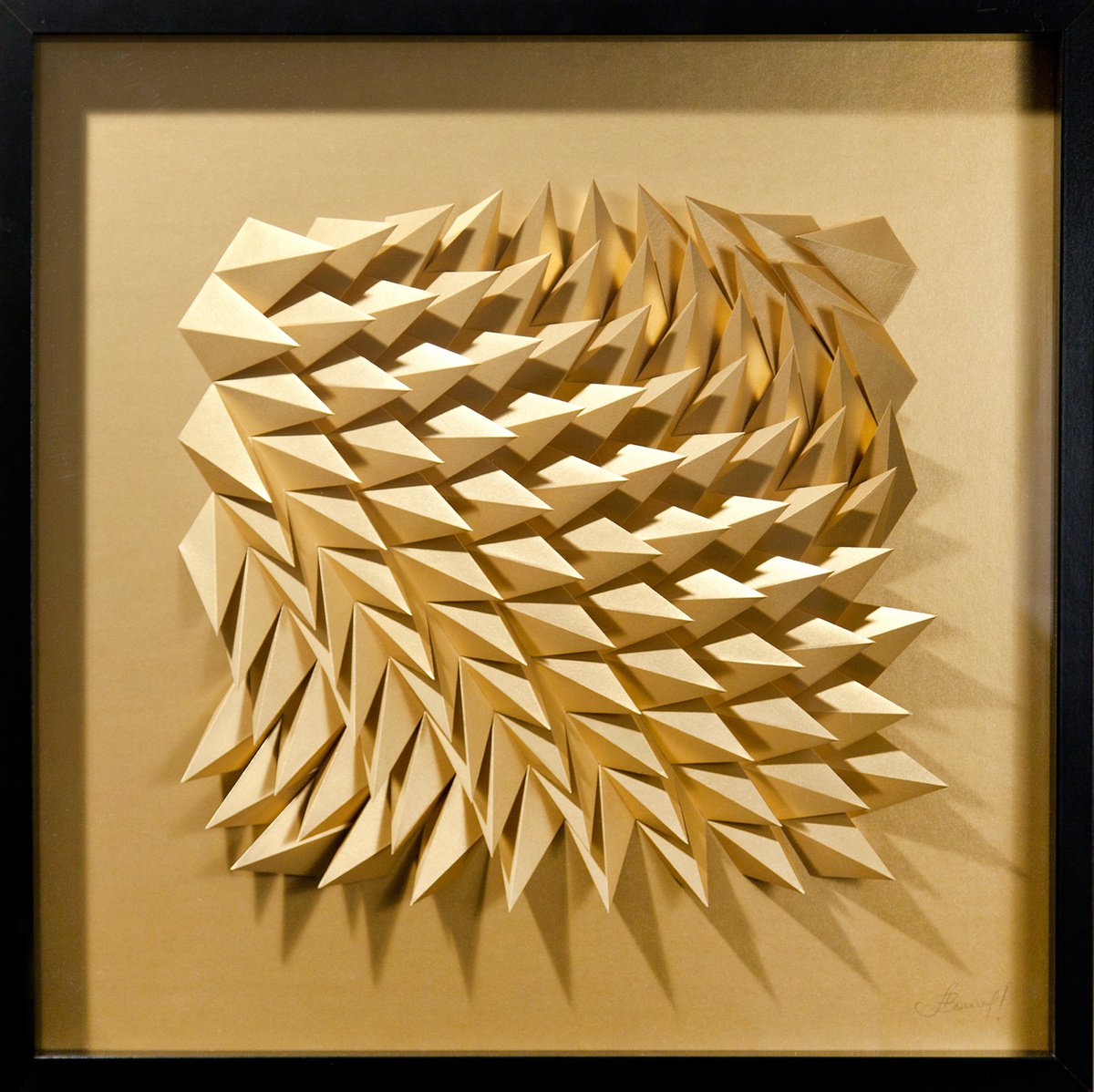 Geometric Abstract Sculpture By Letovbarski Artlab, 20 X 20", The Gold Rush #4/12, Original Artwork