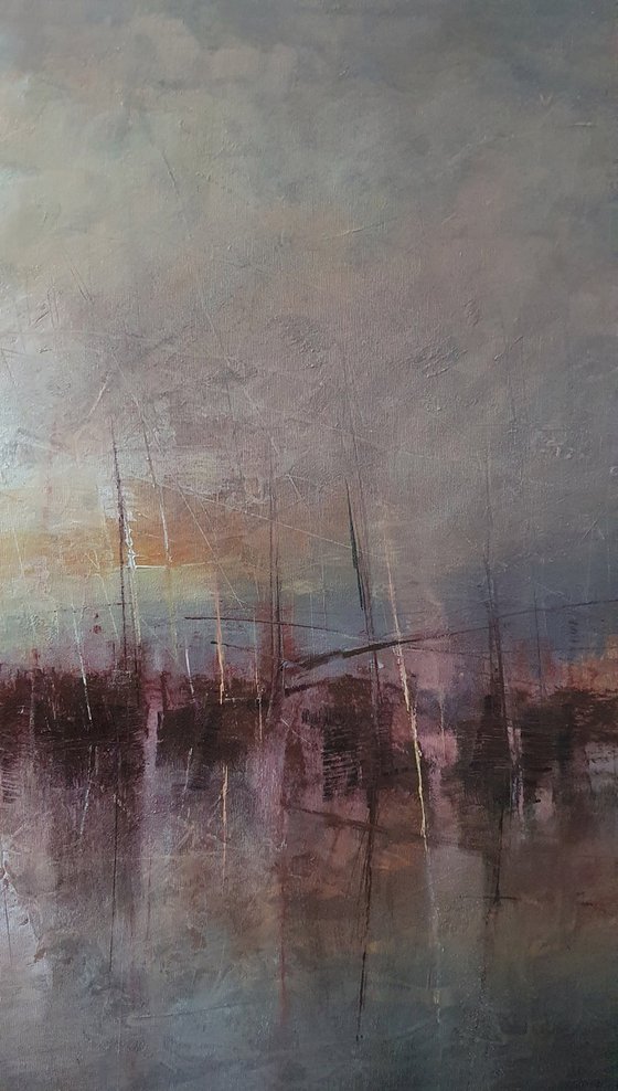 " Harbor of destroyed dreams - Shades Of Deep Madder " SPECIAL PRICE !!! W 90 x H 70 cm