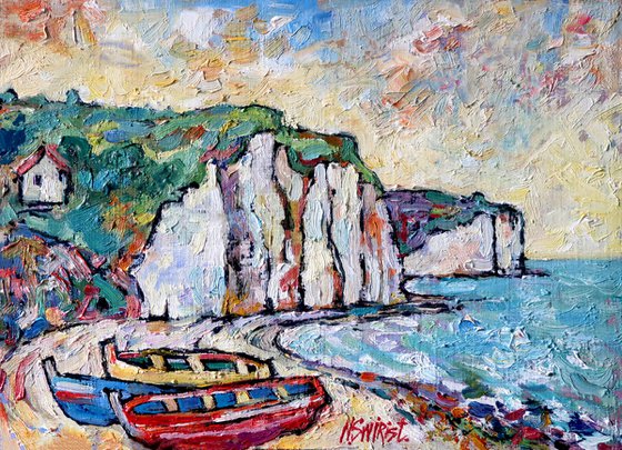 Boats in Etretat.