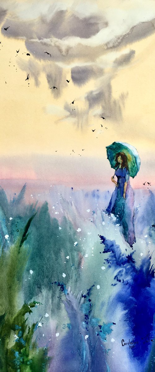 Sold Watercolor “Inspired by Monet” gift for her by Iulia Carchelan