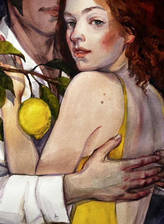 Caution. A couple in love.