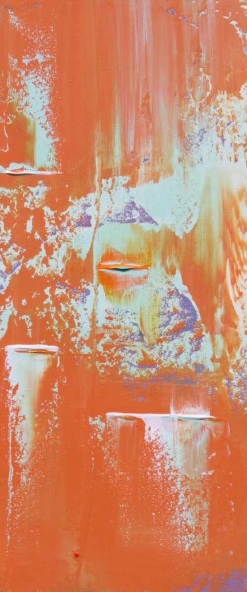 Orange Peach Baby Blue Abstract Concept by Robert Lynn