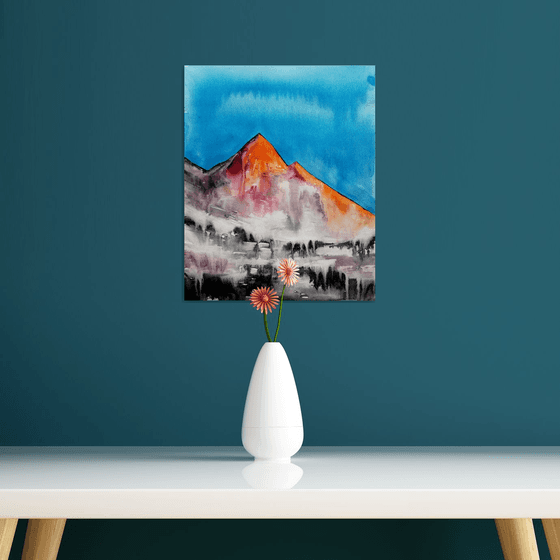 Moutain range painting