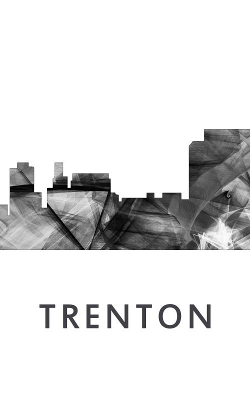 Trenton New Jersey Skyline WB BW by Marlene Watson