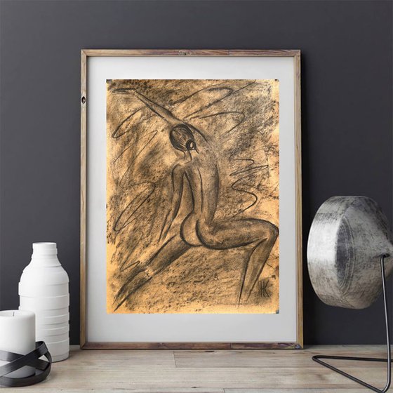 Nude Yoga Girl Original Art